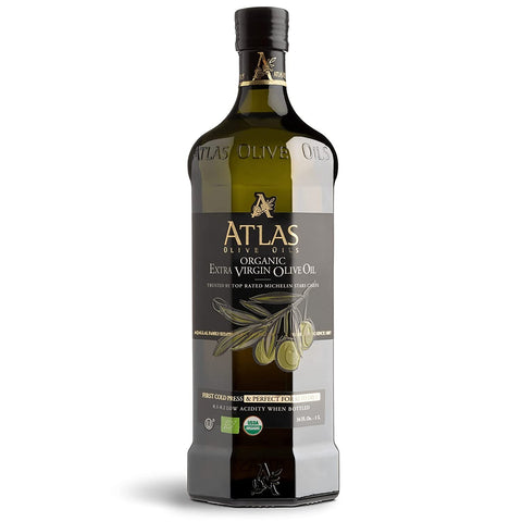 Atlas Olive Oils Usa Inc ATLAS Organic extra Virgin Olive Oil Glass Bottle of 1L - 34 OZ 6 Pack