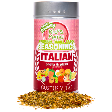 Gustus Vitae Kid's Menu: Italian: Pasta & Pizza Seasoning - 4.8 OZ 4 Pack