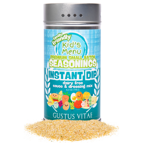 Gustus Vitae Kid's Menu: Instant Dip: Dairy-Free Sauce & Dressing Mix - 6.2 OZ 4 Pack