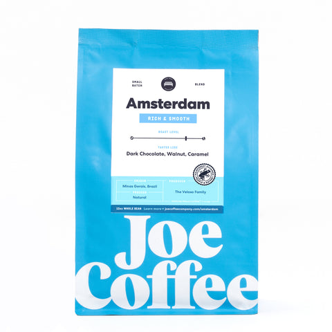 Joe Coffee Company Amsterdam Whole Bean Coffee, Medium/Dark Roast - 12 OZ 6 Pack
