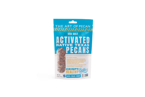 The Art Of Pecan Activated Native Texas Pecans- Sea Salt - 6 OZ 12 Pack