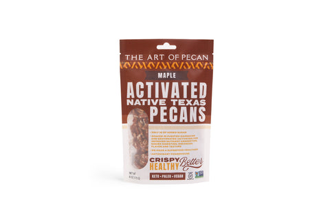 The Art Of Pecan Activated Native Texas Pecans- Maple - 6 OZ 12 Pack