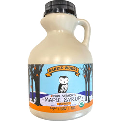 Barred Woods Maple Pure Organic Vermont Maple Syrup - Grade A Amber Rich - 16 FL OZ 12 Pack