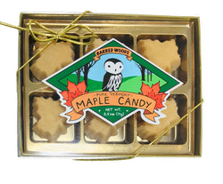 Barred Woods Maple Pure Organic Vermont Maple Candy - 6 Piece Gold Gift Box - 2.6 OZ 12 Pack