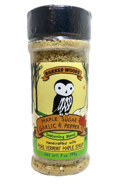 Barred Woods Maple Maple Sugar Garlic Pepper Seasoning - Shaker Jar - 5 OZ 12 Pack