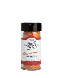 Small Batch Kitchen Hot Pepper Infused Atlantic Sea Salt - 4 OZ 6 Pack