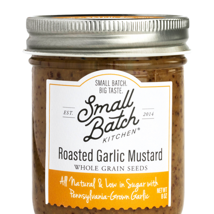 Small Batch Kitchen Roasted Garlic Whole Grain Mustard - 8 OZ 6 Pack