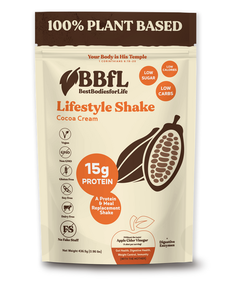 BBfL BBfL Vegan Meal Replacement Protein Shakes,  (15 Servings, Cocoa Cream) - 0.96 LB 6 Pack