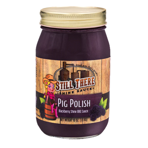 Still There Shine Sauce Pig Polish Blackberry Shine BBQ Sauce - 16 OZ 12 Pack