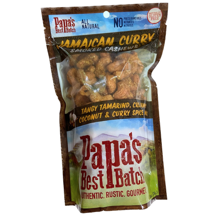 Papa's Best Batch Jamaican Curry Smoked Cashews - 8 OZ 12 Pack