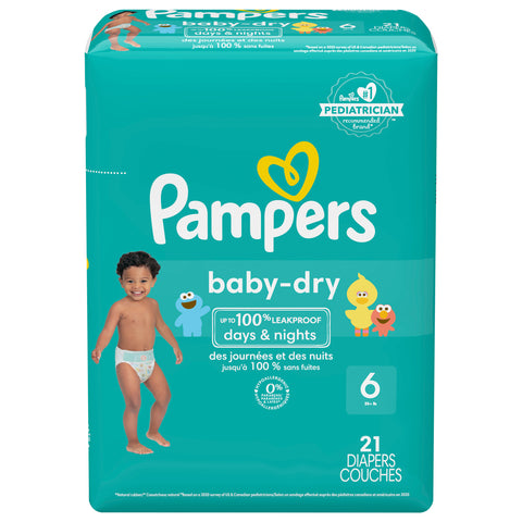 Pampers Baby Dry Size 6 Jumbo Diapers 21 CT