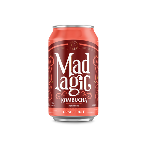 Mad Magic Kombucha Grapefruit Kombucha - 12 FL OZ 24 Pack