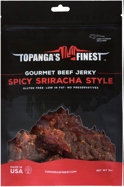 Topangas Finest Jerky Gluten Free Spicy Sriracha Beef - 3 OZ 10 Pack