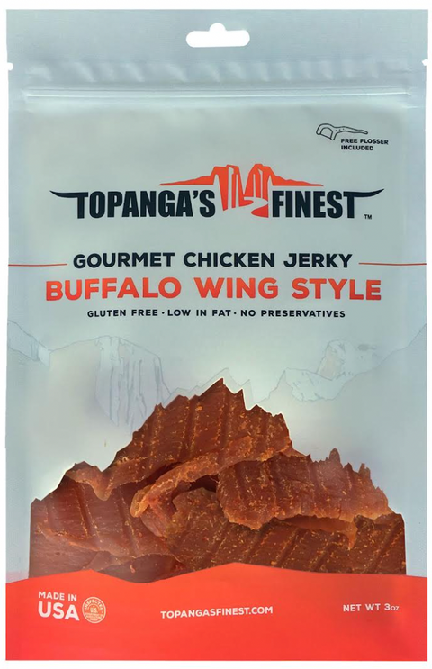 Topangas Finest Jerky Gluten Free Buffalo Wing Chicken - 3 OZ 10 Pack