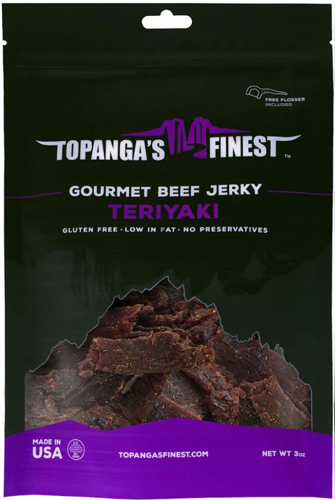 Topangas Finest Jerky Gluten Free Teriyaki Beef Jerky - 3 OZ 10 Pack