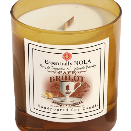 ESSENTIALLY NOLA Soy Cocktail Candle - Wooden Wick - Cafe Brulot - 16 OZ 4 Pack