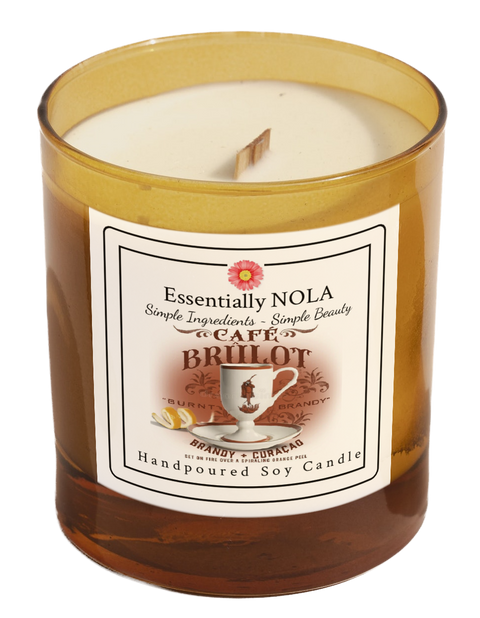 ESSENTIALLY NOLA Soy Cocktail Candle - Wooden Wick - Cafe Brulot - 16 OZ 4 Pack