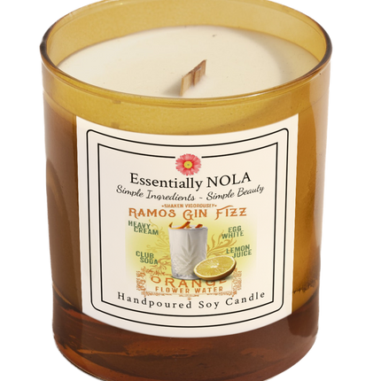 ESSENTIALLY NOLA Soy Cocktail Candle - Wooden Wick - Gin Fizz - 16 OZ 4 Pack