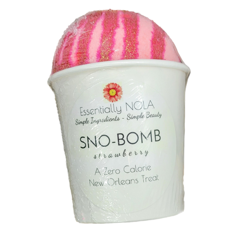 ESSENTIALLY NOLA Strawberry Sno-Bomb ( Bath Bomb ) - 4 OZ 6 Pack