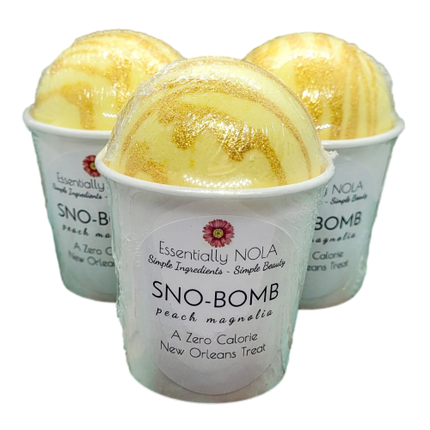 ESSENTIALLY NOLA Peach Lemonade Sno-Bomb ( Bath Bomb ) - 4 OZ 6 Pack