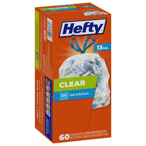Hefty Recycling Scent Free 13 Gallon Tall Kitchen Drawstring Bags 60 CT