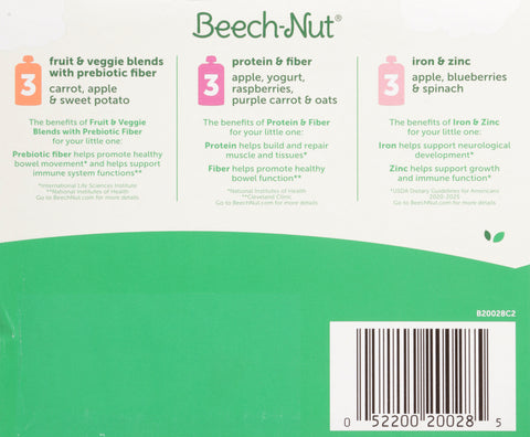 Beech-Nut Toddlers 12+ Months Assorted Baby Food Variety Pack 9