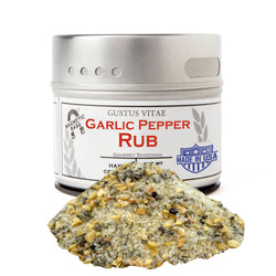 Gustus Vitae Garlic Pepper Rub - 4 OZ 8 Pack