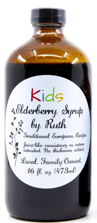Elderberry Syrup By Ruth elderberry Syrup, for Kids - 16 FL OZ 12 Pack