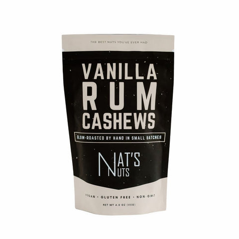 Nat's Nuts Vanilla Rum Cashews - 4 OZ 12 Pack