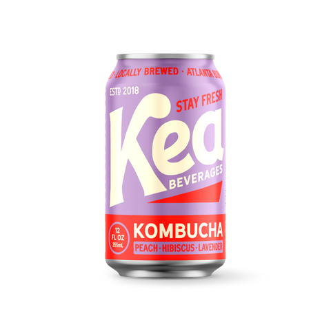 Kea Beverages Peach Hibiscus and Lavender Kombucha - 12 FL OZ 12 Pack