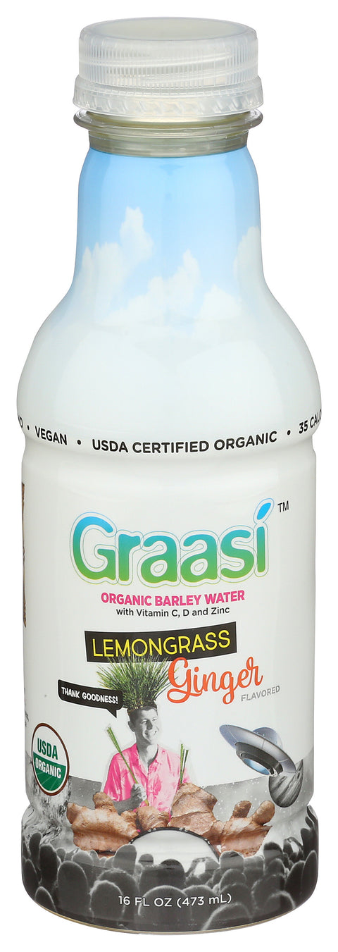 Graasi Organic Barley Water - 16 FL OZ 12 Pack