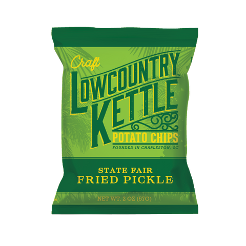 Lowcountry Kettle Potato Chips State Fair Fried Pickle Kettle Chips - 2 OZ 24 Pack