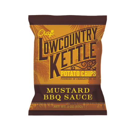 Lowcountry Kettle Potato Chips Mustard BBQ Sauce Kettle Chips - 2 OZ 24 Pack