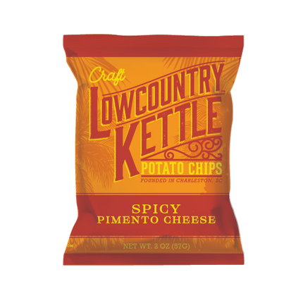 Lowcountry Kettle Potato Chips Spicy Pimento Cheese Kettle Chips - 2 OZ 24 Pack