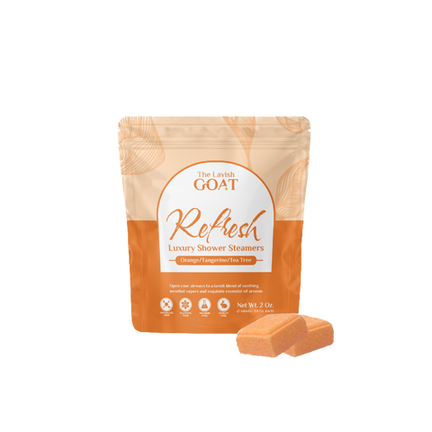 The Lavish Goat Refresh (Orange) Shower Steamers (2 pack - 1 oz each) - 2 OZ 24 Pack