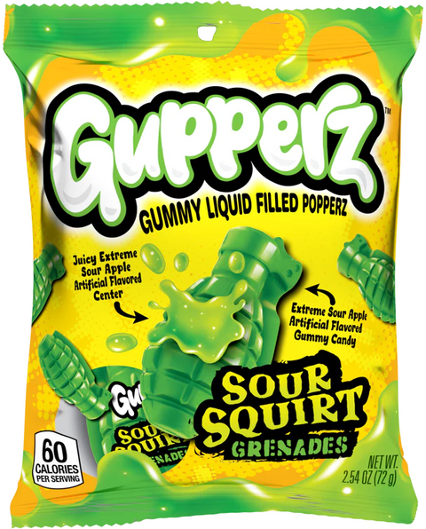 Gupperz Sour Squirt Grenades - 2.54 OZ 48 Pack
