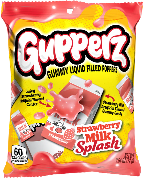 Gupperz Strawberry Milk Splash - 2.54 OZ 48 Pack