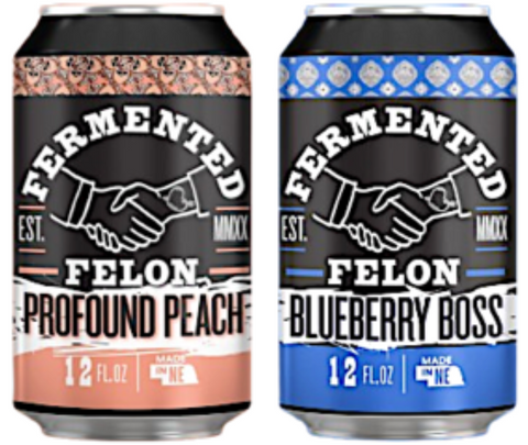 Fermented Felon Mixed Kombucha Peach/Blueberry - 12 FL OZ 24 Pack