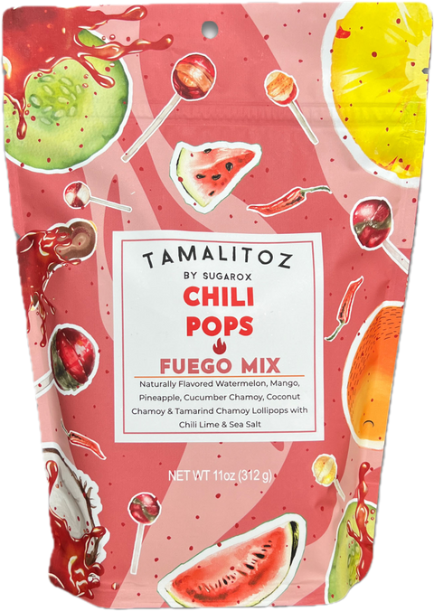 Sugarox Candy Studio Tamalitoz Chili Pops Fuego Mix - 11 OZ 12 Pack