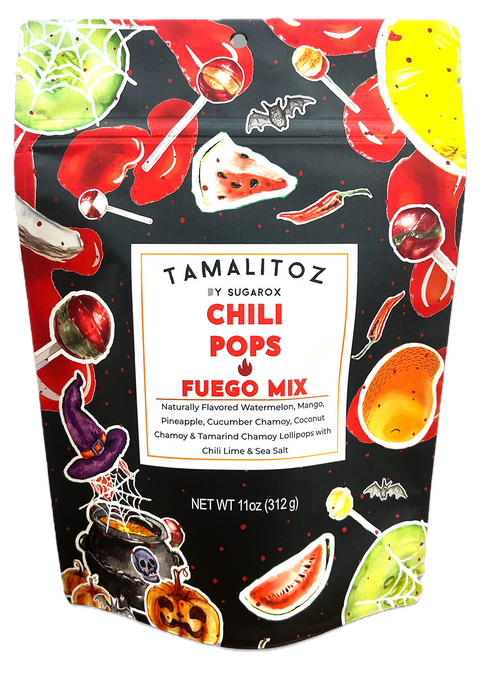 Sugarox Candy Studio Tamalitoz Chili Pops Fuego Mix - 11 OZ 12 Pack