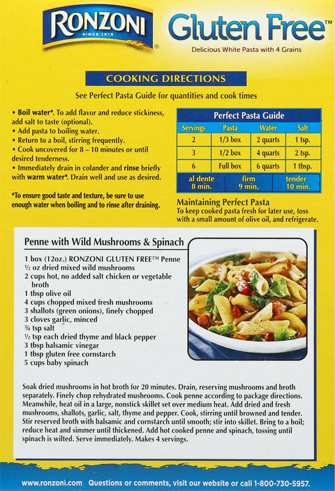 Ronzoni Gluten Free Penne 12 OZ