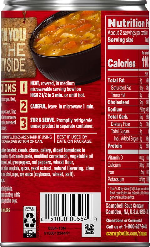 Campbell's Chunky Soup Manhattan Clam Chowder 18.8 OZ