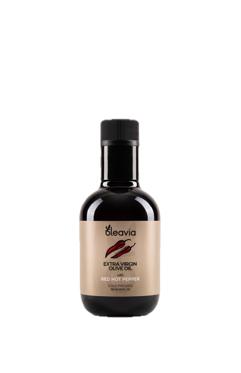 Coccinella Oleavia Extra Virgin Olive Oil with Red Hot Pepper - 8.5 FL OZ 12 Pack