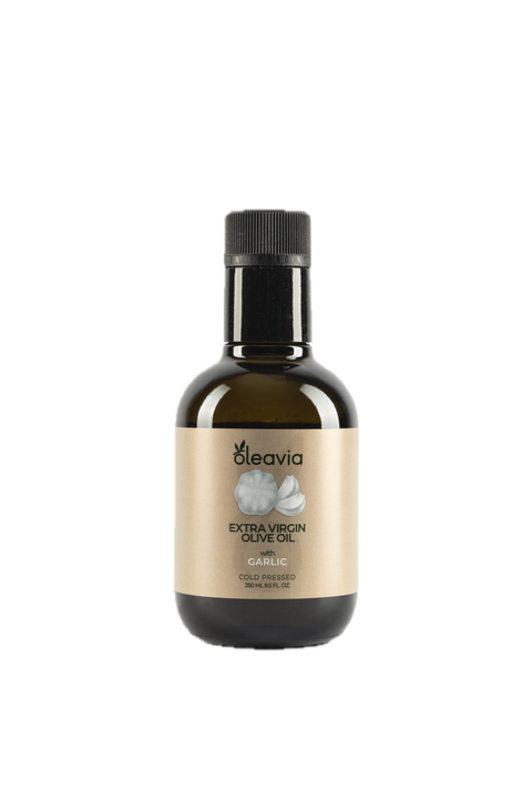 Coccinella Oleavia Extra Virgin Olive Oil with Garlic - 8.5 FL OZ 12 Pack