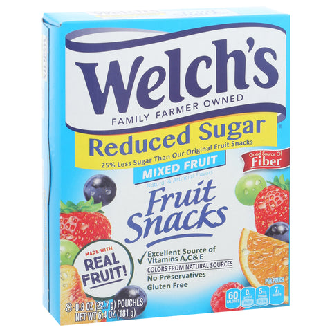 Welch's Reduced Sugar Mixed Fruit Snacks 6.4 OZ