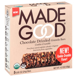 Made Good Organic Granola Bars Chocolate Drizzled Cookie Crumble - 4.25 OZ 6 Pack