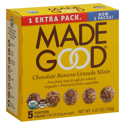 Made Good Organic Granola Minis Chocolate Banana - 4.25 OZ 6 Pack