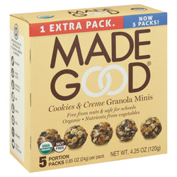 Made Good Organic Granola Minis Cookies & Creme - 4.25 OZ 6 Pack