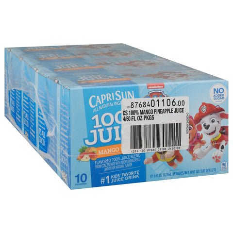 Capri Sun Mango Pineapple 100% Juice - 60.0 OZ 4 Pack