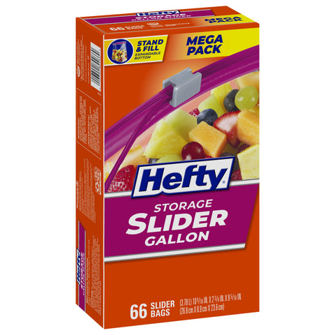Hefty Slider Food Storage Gallon Bag 66 CT